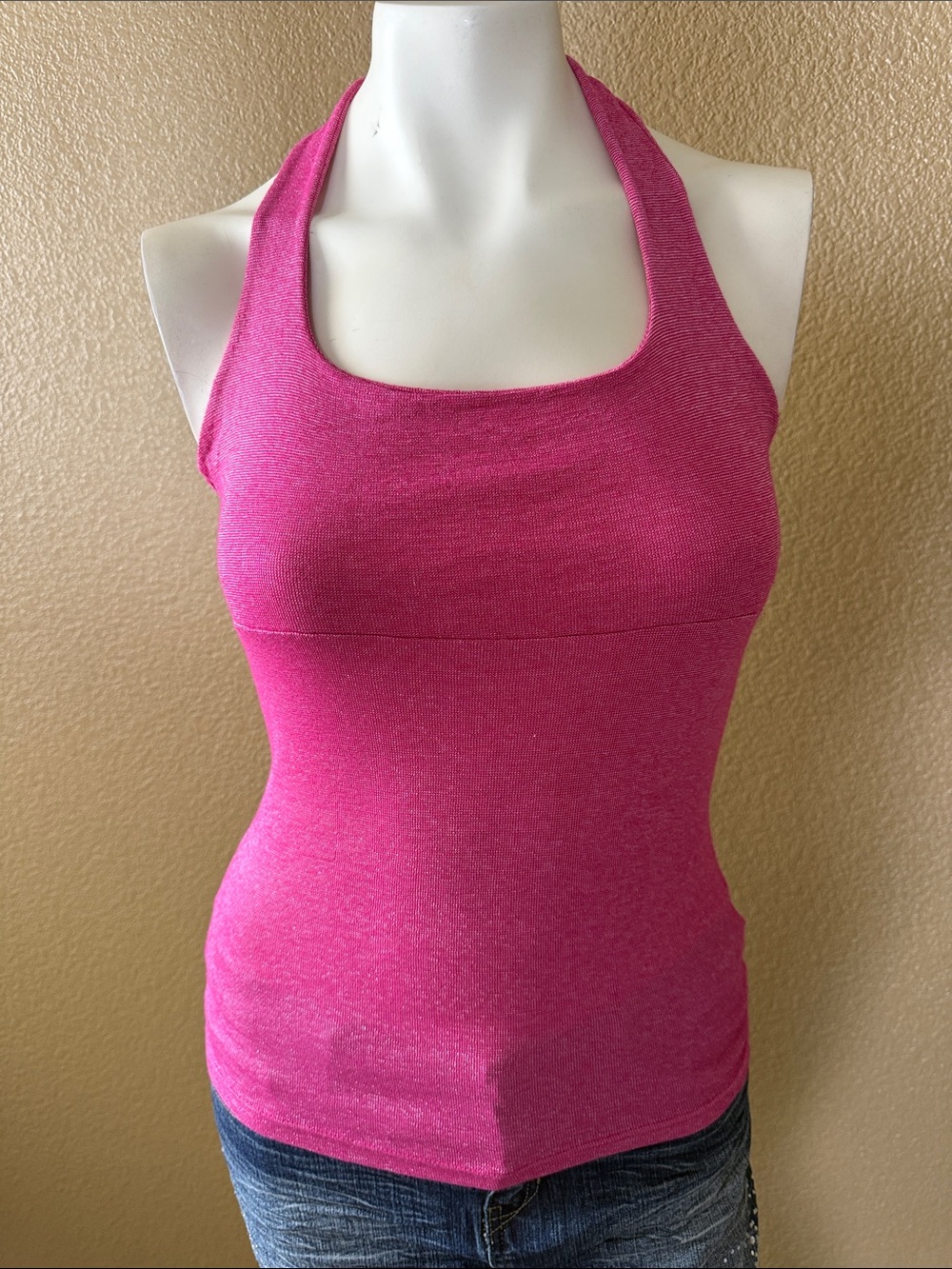 Michael Stars Hot Pink Halter Tank Top